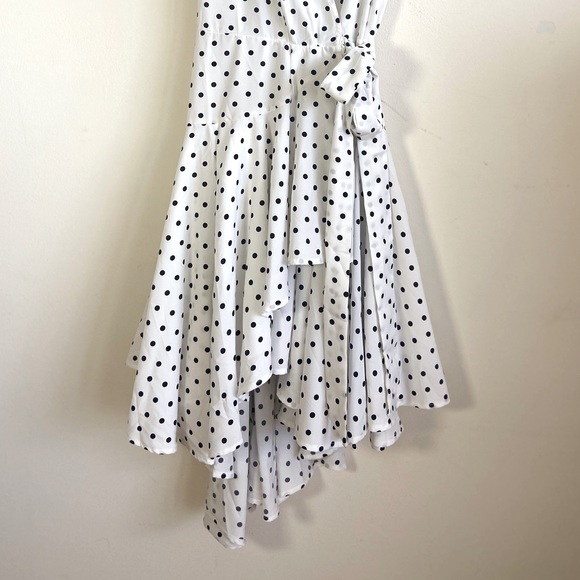 Hot & Delicious White Polka Dot Wrap Dress - Picture 3 of 9